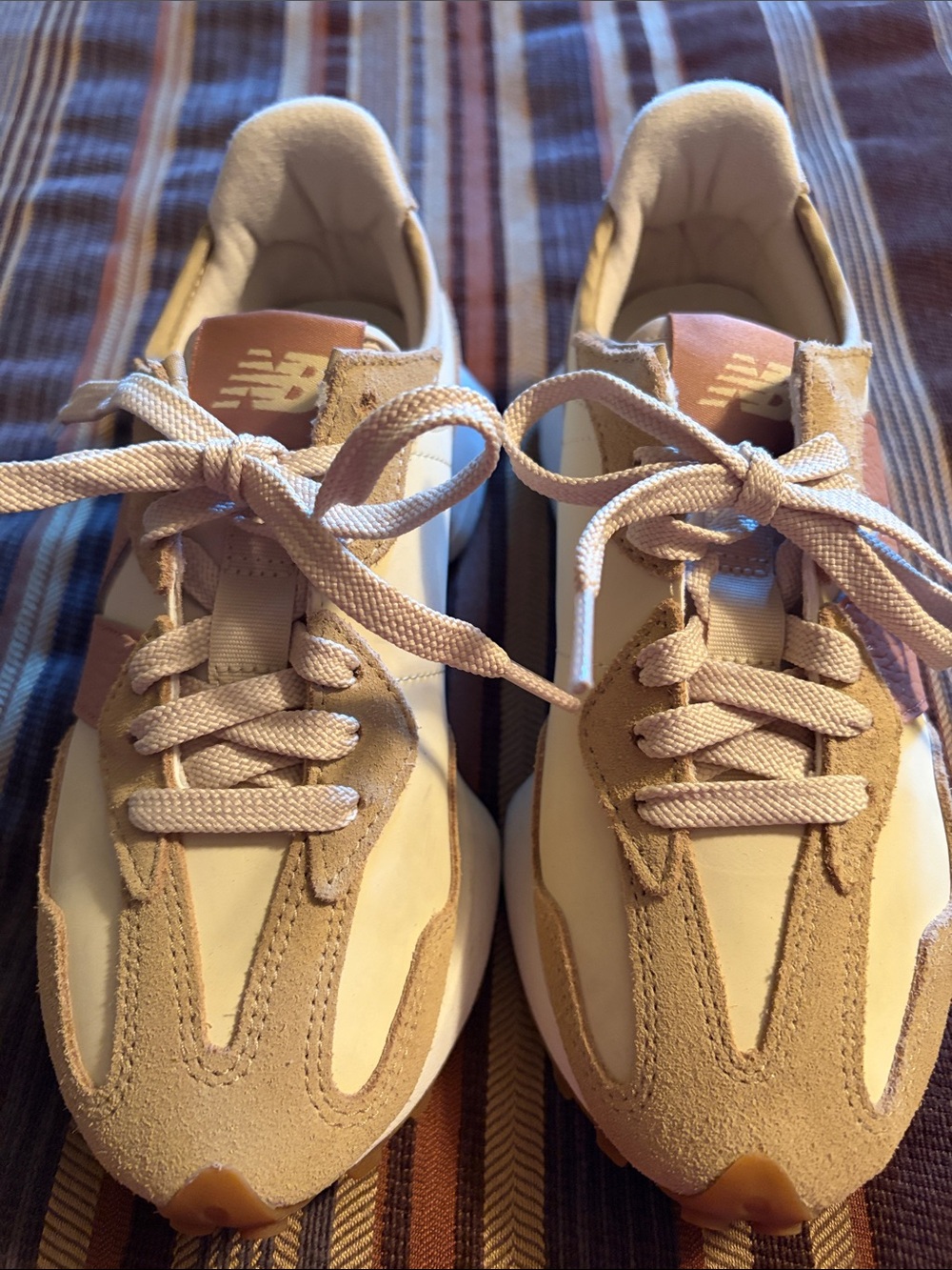 New Balance Women's Athletic Sneakers in Cream and Tan - Picture 4 of 5